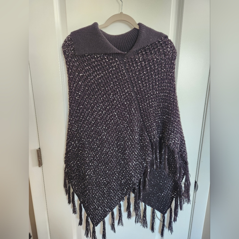 Ganz Knit Black Poncho